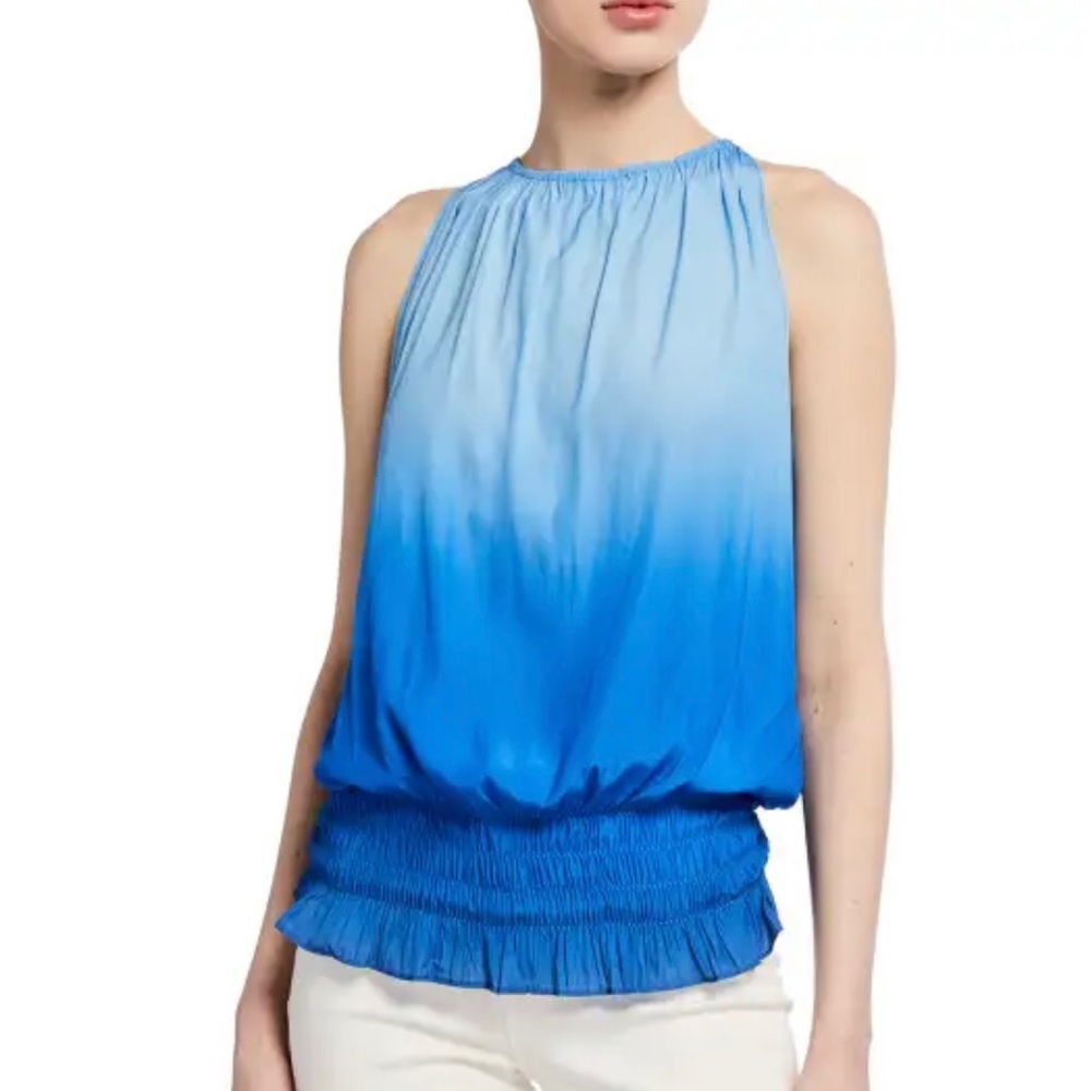 Ramy Brook Blue Ombré Sleeveless Top, Medium